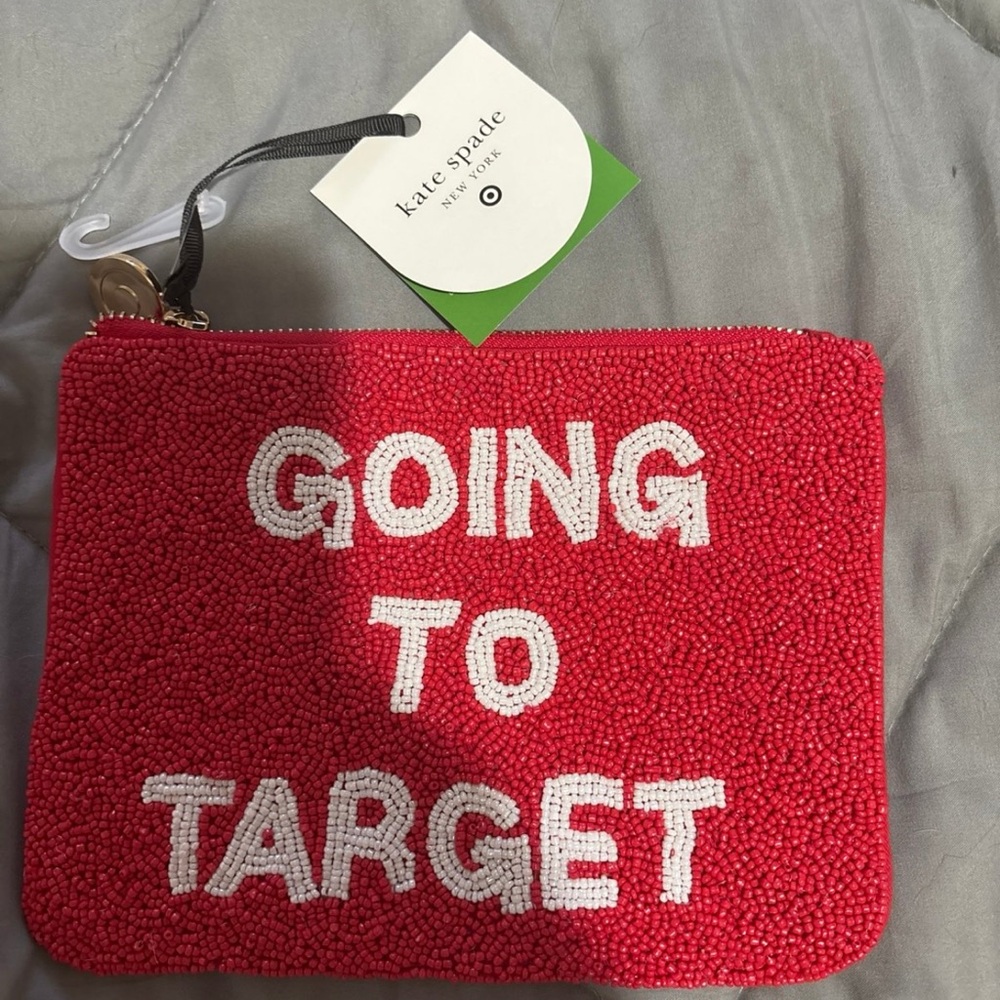 Kate Spade Red and White Sparkly Wristlet